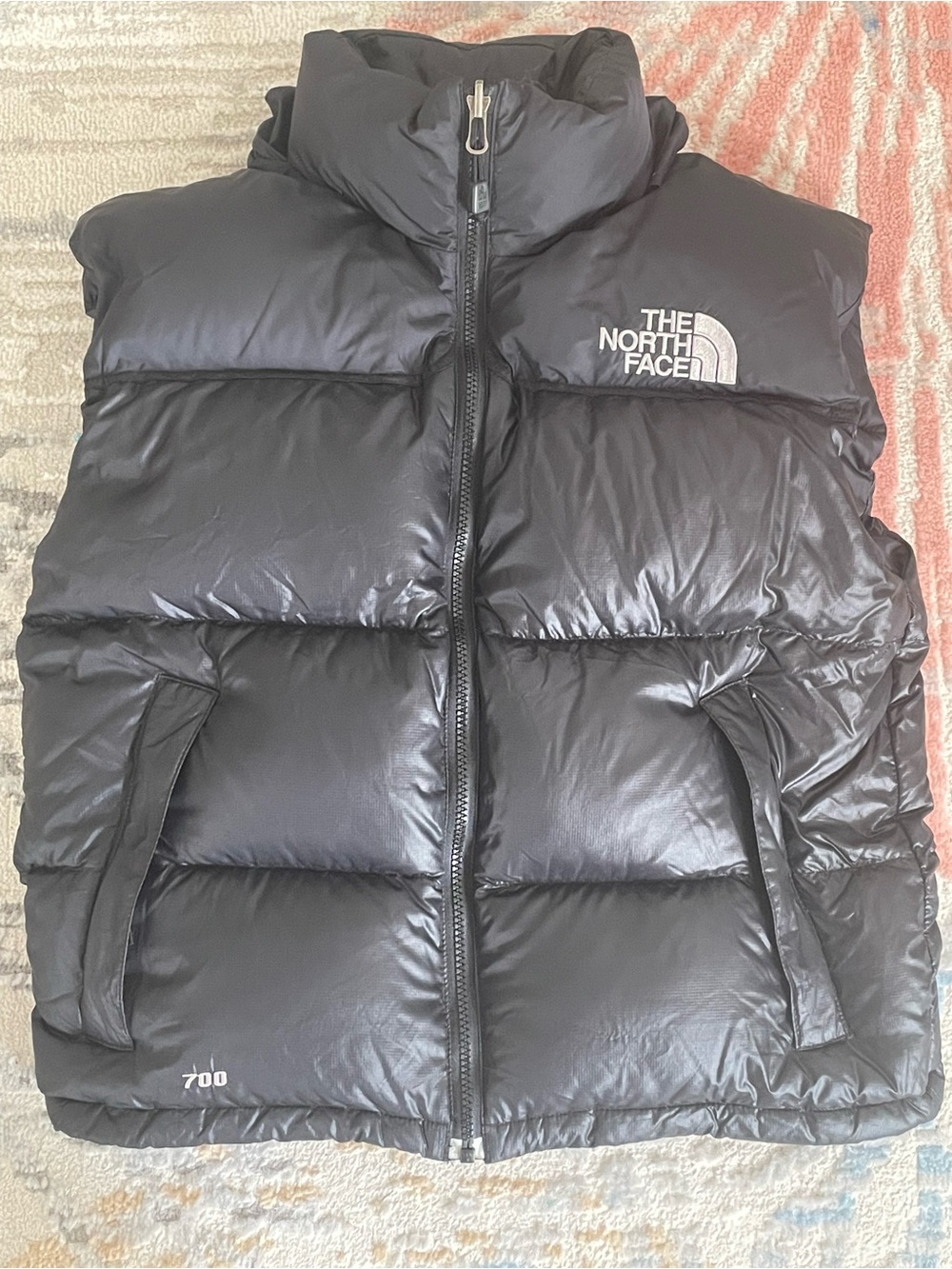 The North Face 700 Goose Down Nuptse Puffer Vest Womens Small Full Zip Black